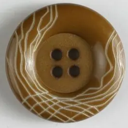 Kunststoffknopf mit wulstigem Rand mit weißem Netzmuster mit 4 Löchern – Größe: 28mm – Farbe: braun – Art.Nr. 340929 Solange Der Vorrat Reicht