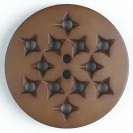 Kunststoffknopf mit 12 sternförmigen Vertiefungen mit 2 Löchern – Größe: 23mm – Farbe: braun – Art.Nr. 316501 Kostenloser Rückversand
