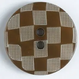 Modeknopf mit Karomuster – Größe: 28mm – Farbe: braun – Art.Nr. 380153 Wochenendangebot