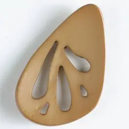 Kunststoffknopf, oval mit 5 unterschiedlich großen, tropfenförmigen Löchern – Größe: 70mm – Farbe: beige – Art.Nr. 450113 Ab Werk