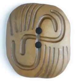 Kunststoffknopf mit stylisch hervorgehobenem Muster mit 2 Löchern – Größe: 40mm – Farbe: beige – Art.Nr. 400093 Expressversand