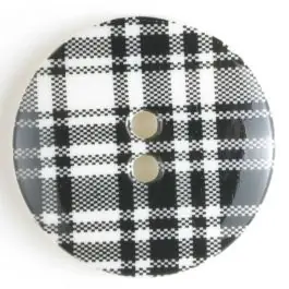 Must-Have Schottenkaroknopf mit 2 Löchern – Größe: 18mm – Farbe: schwarz – Art.Nr. 261086