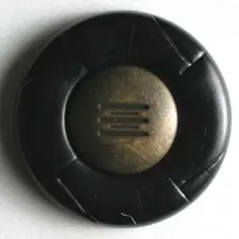 Nur Für Kurze Zeit Kunststoffknopf Hingucker mit breitem Rand -Größe: 15mm – Farbe: schwarz – Art.Nr. 270551