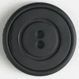 Kunststoffknopf mit ringförmiger Vertiefung mit 2 Löchern – Größe: 34mm – Farbe: schwarz – Art.Nr. 370347 Wochenendangebot