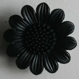 Gratis Versand Blumenknopf – Größe: 28mm – Farbe: schwarz – Art.Nr. 330072