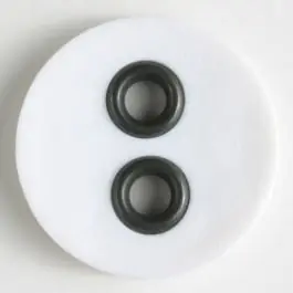 Echt Kunststoffknopf mit Metalllöchern – Größe: 23mm – Farbe: weiss – Art.Nr. 340827