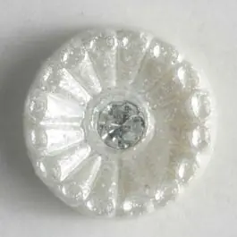 Kunststoffknopf mit Strass – Größe: 11mm – Farbe: weiss – Art.-Nr.: 330601 Heute Kaufen