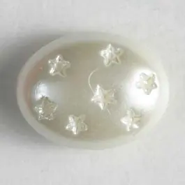 Limited Edition Kunststoffknopf mit eingearbeiteten Sternen – Größe: 11mm – Farbe: weiß – Art.Nr. 210236