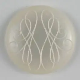 Kunststoffknopf mit eingraviertem Ornament – Größe: 15mm – Farbe: weiß – Art.Nr. 231374 Bestseller