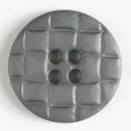 Solange Der Vorrat Reicht Kunststoffknopf, rund, gitterartig eingekerbt – Größe: 30mm – Farbe: grau – Art.Nr. 340883
