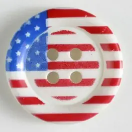 Versand Am Gleichen Tag USA-Knopf stars&stripes, 4-loch – Größe: 28mm – Farbe: weiß – Art.Nr. 330514