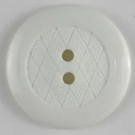 Modeknopf mit Rautendekor und breitem Rand, 2 Loch – Größe: 25mm – Farbe: weiß – Art.Nr. 300563 Premium