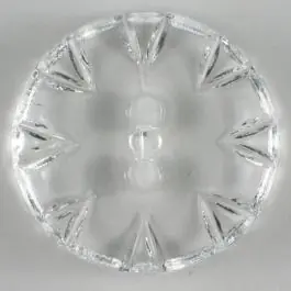Billig Modeknopf mit wunderschöner Zackengravur – Größe: 18mm – Farbe: transparent – Art.Nr. 190195