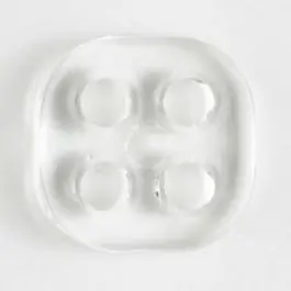 Modeknopf quadratisch mit 4 großen Löchern – Größe: 11mm – Farbe: transparent – Art.Nr. 110004 Letzte Chance