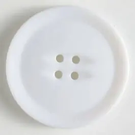 Kunststoffknopf schlicht mit erhobenem Rand mit 4 Löchern – Größe: 25mm – Farbe: weiss – Art.Nr. 310701 Direkt Vom Hersteller