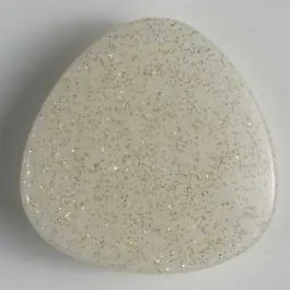 Neue Ware Kunststoffknopf dreieckig mit Glimmer – Größe: 20mm – Farbe: weiß – Art.Nr. 270559
