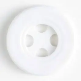 Heißes Angebot Kunststoffknopf mit 4 halbrunden Löchern -Größe: 40mm – Farbe: weiss – Art.Nr. 400106