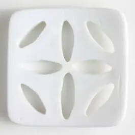 Jetzt Kaufen Kunststoffknopf, rechteckig – Größe: 60mm – Farbe: weiß – Art.Nr. 440078