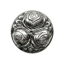 Vollmetallknopf mit Öse – Größe: 15mm – Farbe: altsilber – ArtNr.: 281249 Zertifiziert