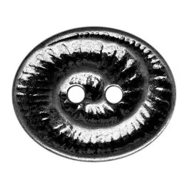 Heute Kaufen Vollmetallknopf oval mit 2 Löchern – Größe: 18mm – Farbe: altsilber – ArtNr.: 311121