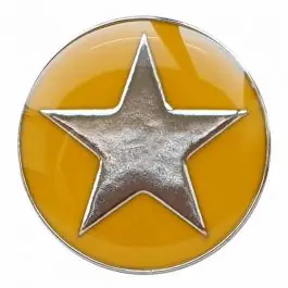 emailierter Sternenknöpf Vollmetall mit Öse – Größe: 25mm – Farbe: gelb – Art.Nr. 380393 Preisknaller
