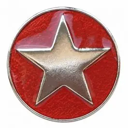 emailierter Sternenknöpf Vollmetall mit Öse – Größe: 25mm – Farbe: rot – Art.Nr. 380400 Kostenfreie Lieferung