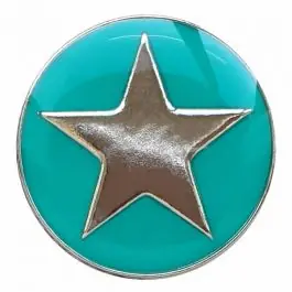 Begrenztes Angebot emailierter Sternenknöpf Vollmetall mit Öse – Größe: 20mm – Farbe: grün – Art.Nr. 341336