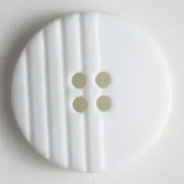 Zertifiziert Modeknopf mit halbseitig eingravierten Linien – Größe: 23mm – Farbe: weiß – Art.Nr. 260463