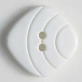 Aktuell Modeknopf quadratisch, mit eingravierten Bögen – Größe: 23mm – Farbe: weiß – Art.Nr. 260715
