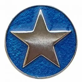 Sonderaktion emailierter Sternenknöpf Vollmetall mit Öse – Größe: 25mm – Farbe: blau – Art.Nr. 380398