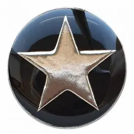 emailierter Sternenknöpf Vollmetall mit Öse – Größe: 20mm – Farbe: schwarz – Art.Nr. 341335 Knallerangebot