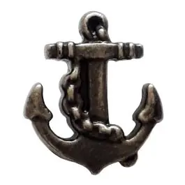 Billig Metallknopf Anker mit Öse – Größe: 18mm – Farbe: altsilber – Art.Nr. 311028