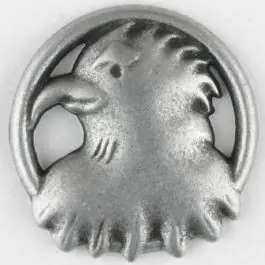 Sichere Zahlung Vollmetallknopf, Nicky Epstein – Adler, Öse – Größe: 25mm – Farbe: altzinn – Art.Nr. 390298