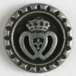 Metallknopf Krone mit Öse – Größe: 20mm – Farbe: altzinn – Art.Nr. 310759 Must-Have