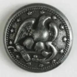 Letzte Chance Metallknopf Greifvogel mit Öse – Größe: 25mm – Farbe: altzinn – Art.Nr. 370593