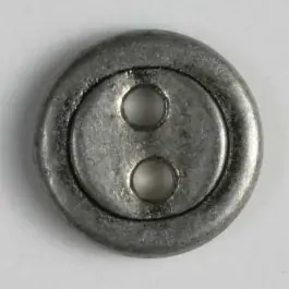 Limited Edition Vollmetallknopf, 2-Loch mit schmalem Rand – Größe: 15mm – Farbe: altzinn – Art.Nr. 241074
