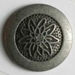 Top-Seller Vollmetallknopf mit eingraviertem Edelweiß – Größe: 23mm – Farbe: altzinn – Art.Nr. 330367