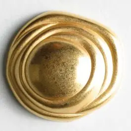 Vollmetallknopf, unregelmäßige Form mit Spiralrand und Öse – Größe: 23mm – Farbe: mattgold – Art.Nr. 340281 Neue Kollektion