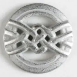 Großhandel Vollmetallknopf mit Überhandknoten – Größe: 25mm – Farbe: mattsilber – Art.Nr. 350279