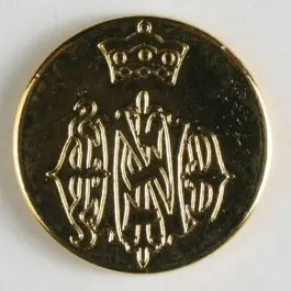 Vollmetallknopf  – Größe: 15mm – Farbe: echt vergoldet – Art.-Nr.: 260942 Heute Kaufen