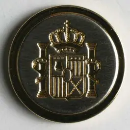 Abverkauf Blazerknopf, vollmetall, mit schmalem Rand, Wappen und Öse – Größe: 23mm – Farbe: gold – Art.Nr. 360178