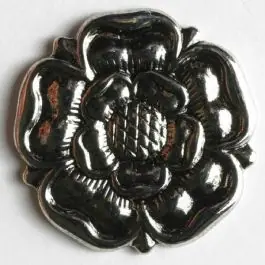 Ab Werk Rosenknopf, vollmetall – Größe: 23mm – Farbe: altsilber – Art.Nr. 260826