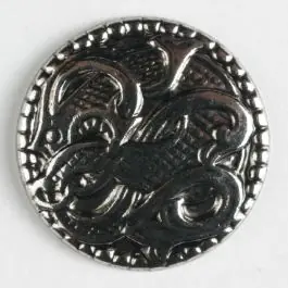 Vollmetallknopf mit Blätterranken und Öse – Größe: 23mm – Farbe: altsilber – Art.Nr. 260825 Angebot