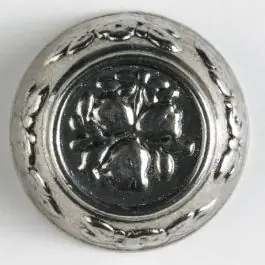 Vollmetallknopf, florale Motive sowohl im Innen- und Außenbereich, mit Öse – Größe: 25mm – Farbe: altsilber – Art.Nr. 350253 Heißes Angebot