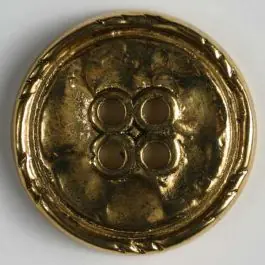 Vollmetallknopf, Rand mit Einkerbungen, 4-Loch – Größe: 25mm – Farbe: altgold – Art.Nr. 360362 Rabatt