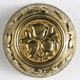 Top-Preis Vollmetallknopf, florale Motive sowohl im Innen- und Außenbereich, mit Öse – Größe: 18mm – Farbe: altgold – Art.Nr. 310406