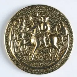 Sonderaktion Vollmetallknopf  – Größe: 23mm – Farbe: altgold – Art.-Nr.: 300048