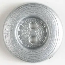 edler Vollmetallknopf mit breitem Rand, gerillter Oberfläche und 2 Löchern – Größe: 23mm – Farbe: altsilber – Art.Nr. 330511 Kostenloser Rückversand