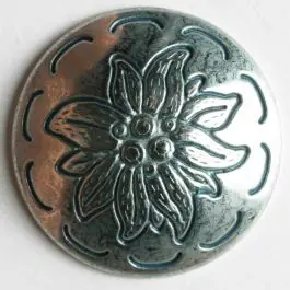 Günstig Edelweissknopf, vollmetall – Größe: 25mm – Farbe: altsilber – Art.Nr. 350233
