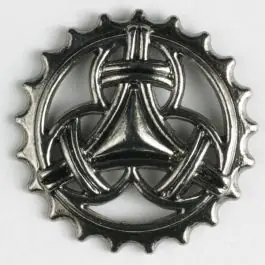 Vollmetallknopf in mittelalterlichem Stil mit Öse – Größe: 35mm – Farbe: altsilber – Art.Nr. 370335 Heute Kaufen